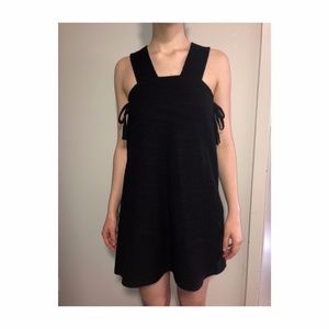 Madewell short black dress with tie-sides